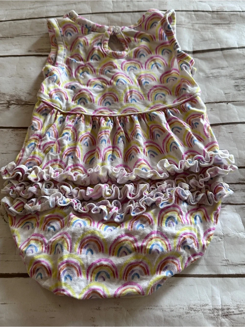 Little Sleepies rainbow print romper